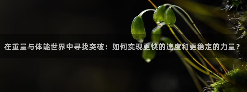 k1体育平台下载：在重量与体能世界中寻找突破：如何实现更快的速度和更稳定的力量？